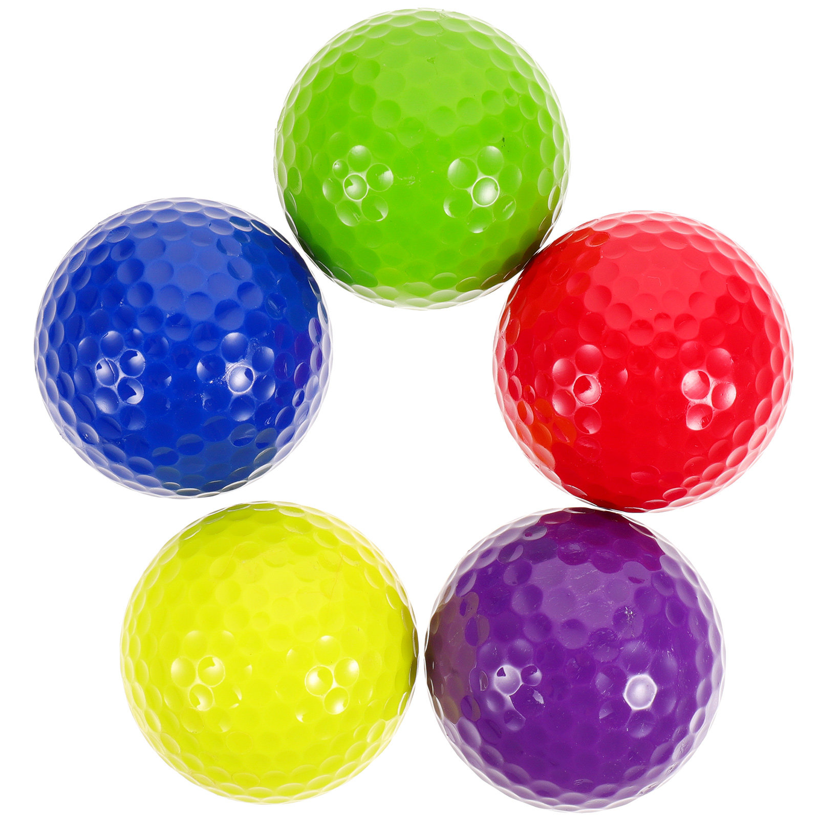 Practice Equipment For Golf - 5 Stück Kunststoff-Übungsgolfbälle, farbig, professionelles Doppelschicht-Indoor-Golf-Training