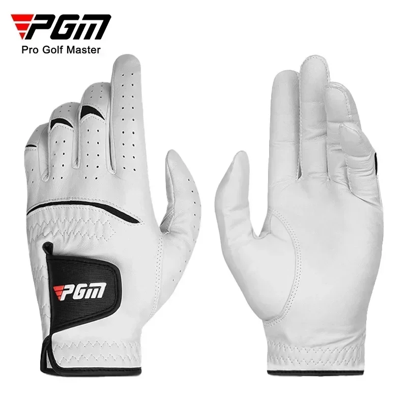 Golf Equipment Discount - PGM Herren-Golfhandschuhe, weiß, Cape, echtes Leder,