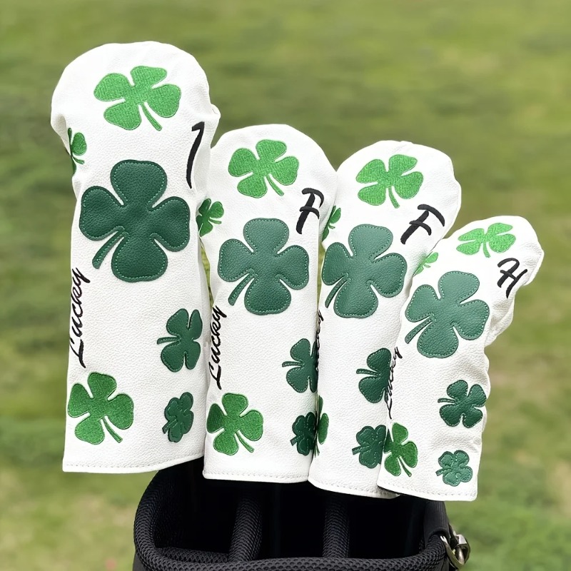 Golf Equipment Deals - Stilvolle Kleeblatt-Golfschlägerhauben – Robustes Weiß mit