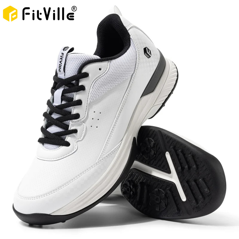 Golf Equipment Discount - FitVille Wide Design Herren-Golfschuhe, professionelle Outdoor-wasserabweisende,