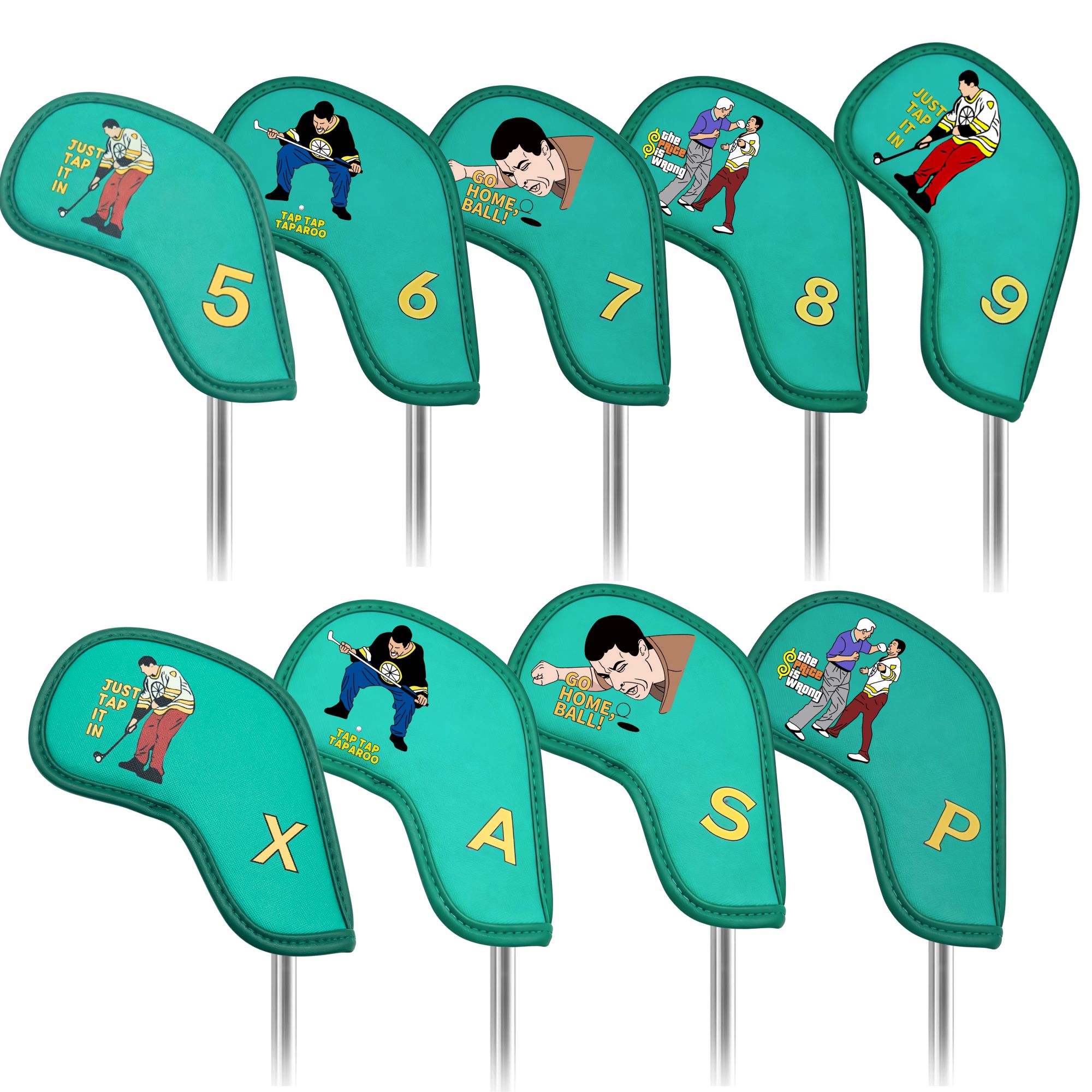 Golf Equipment Suppliers - 9 Stück Golf-Eisenhüllen mit lustigem Cartoon-Design,